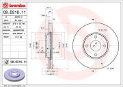 09.D216.11 Brzdový kotouč COATED DISC LINE BREMBO