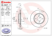 09.D247.11 Brzdový kotouč COATED DISC LINE BREMBO