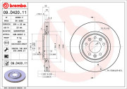 09.D420.11 BREMBO brzdový kotúč 09.D420.11 BREMBO