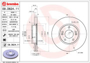 09.D624.11 Brzdový kotouč COATED DISC LINE BREMBO