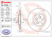 09.E236.11 Brzdový kotouč COATED DISC LINE BREMBO