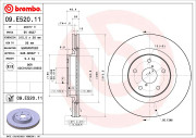 09.E520.11 BREMBO brzdový kotúč 09.E520.11 BREMBO