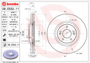 09.E532.11 Brzdový kotouč COATED DISC LINE BREMBO