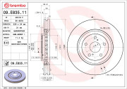 09.E835.11 Brzdový kotouč COATED DISC LINE BREMBO