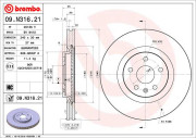 09.N316.21 BREMBO brzdový kotúč 09.N316.21 BREMBO