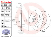 09.R121.11 Brzdový kotouč COATED DISC LINE BREMBO