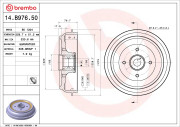 14.B976.50 Brzdový buben ESSENTIAL LINE - With Bearing Kit BREMBO