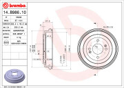 14.B986.10 Brzdový buben ESSENTIAL LINE BREMBO