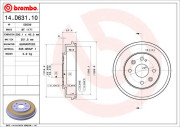 14.D631.10 Brzdový buben ESSENTIAL LINE BREMBO