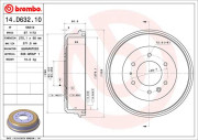 14.D632.10 Brzdový buben ESSENTIAL LINE BREMBO