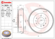 14.D633.10 Brzdový buben ESSENTIAL LINE BREMBO
