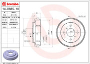 14.D635.10 BREMBO brzdový bubon 14.D635.10 BREMBO