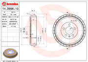 14.D996.10 Brzdový buben ESSENTIAL LINE BREMBO