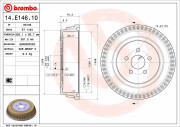 14.E146.10 BREMBO brzdový bubon 14.E146.10 BREMBO