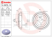 14.E275.10 Brzdový buben ESSENTIAL LINE BREMBO