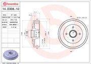 14.E308.10 Brzdový buben ESSENTIAL LINE BREMBO