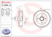 14.E309.10 Brzdový buben ESSENTIAL LINE BREMBO