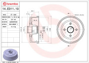 14.E311.10 Brzdový buben ESSENTIAL LINE BREMBO