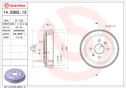 14.E965.10 Brzdový buben ESSENTIAL LINE BREMBO