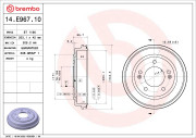 14.E967.10 Brzdový buben ESSENTIAL LINE BREMBO