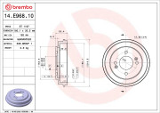 14.E968.10 Brzdový buben ESSENTIAL LINE BREMBO