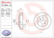 14.F041.10 Brzdový buben ESSENTIAL LINE BREMBO