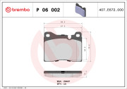 P 06 002 Sada brzdových destiček, kotoučová brzda PRIME LINE BREMBO