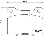 P06002N Sada brzdových destiček, kotoučová brzda BREMBO NAO LINE BREMBO