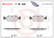 P 06 008 Sada brzdových destiček, kotoučová brzda PRIME LINE BREMBO