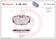 P 06 010 Sada brzdových destiček, kotoučová brzda PRIME LINE BREMBO