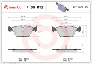 P 06 012 Sada brzdových destiček, kotoučová brzda PRIME LINE BREMBO