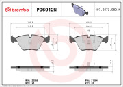 P06012N Sada brzdových destiček, kotoučová brzda PRIME LINE - Ceramic BREMBO