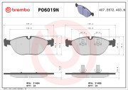 P06019N Sada brzdových destiček, kotoučová brzda PRIME LINE - Ceramic BREMBO