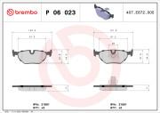 P 06 023 Sada brzdových destiček, kotoučová brzda PRIME LINE BREMBO