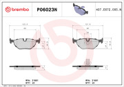 P06023N Sada brzdových destiček, kotoučová brzda PRIME LINE - Ceramic BREMBO