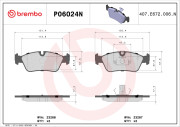 P06024N Sada brzdových destiček, kotoučová brzda PRIME LINE - Ceramic BREMBO