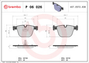 P 06 026 Sada brzdových destiček, kotoučová brzda PRIME LINE BREMBO