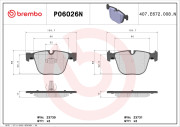 P06026N Sada brzdových destiček, kotoučová brzda PRIME LINE - Ceramic BREMBO