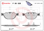 P 06 028 Sada brzdových destiček, kotoučová brzda PRIME LINE BREMBO