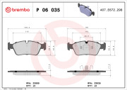 P 06 035X Sada brzdových destiček, kotoučová brzda XTRA LINE BREMBO