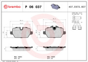 P 06 037 Sada brzdových destiček, kotoučová brzda PRIME LINE BREMBO