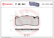 P 06 041 Sada brzdových destiček, kotoučová brzda PRIME LINE BREMBO