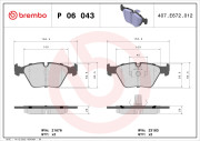 P 06 043 Sada brzdových destiček, kotoučová brzda PRIME LINE BREMBO