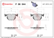 P 06 044 Sada brzdových destiček, kotoučová brzda PRIME LINE BREMBO