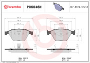 P06046N Sada brzdových destiček, kotoučová brzda PRIME LINE - Ceramic BREMBO