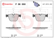 P 06 050 Sada brzdových destiček, kotoučová brzda PRIME LINE BREMBO