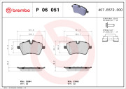 P 06 051 Sada brzdových destiček, kotoučová brzda PRIME LINE BREMBO