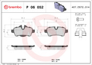 P 06 052X Sada brzdových destiček, kotoučová brzda XTRA LINE BREMBO