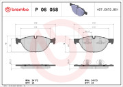 P 06 058 Sada brzdových destiček, kotoučová brzda PRIME LINE BREMBO