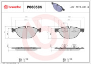 P06058N Sada brzdových destiček, kotoučová brzda BREMBO NAO LINE BREMBO